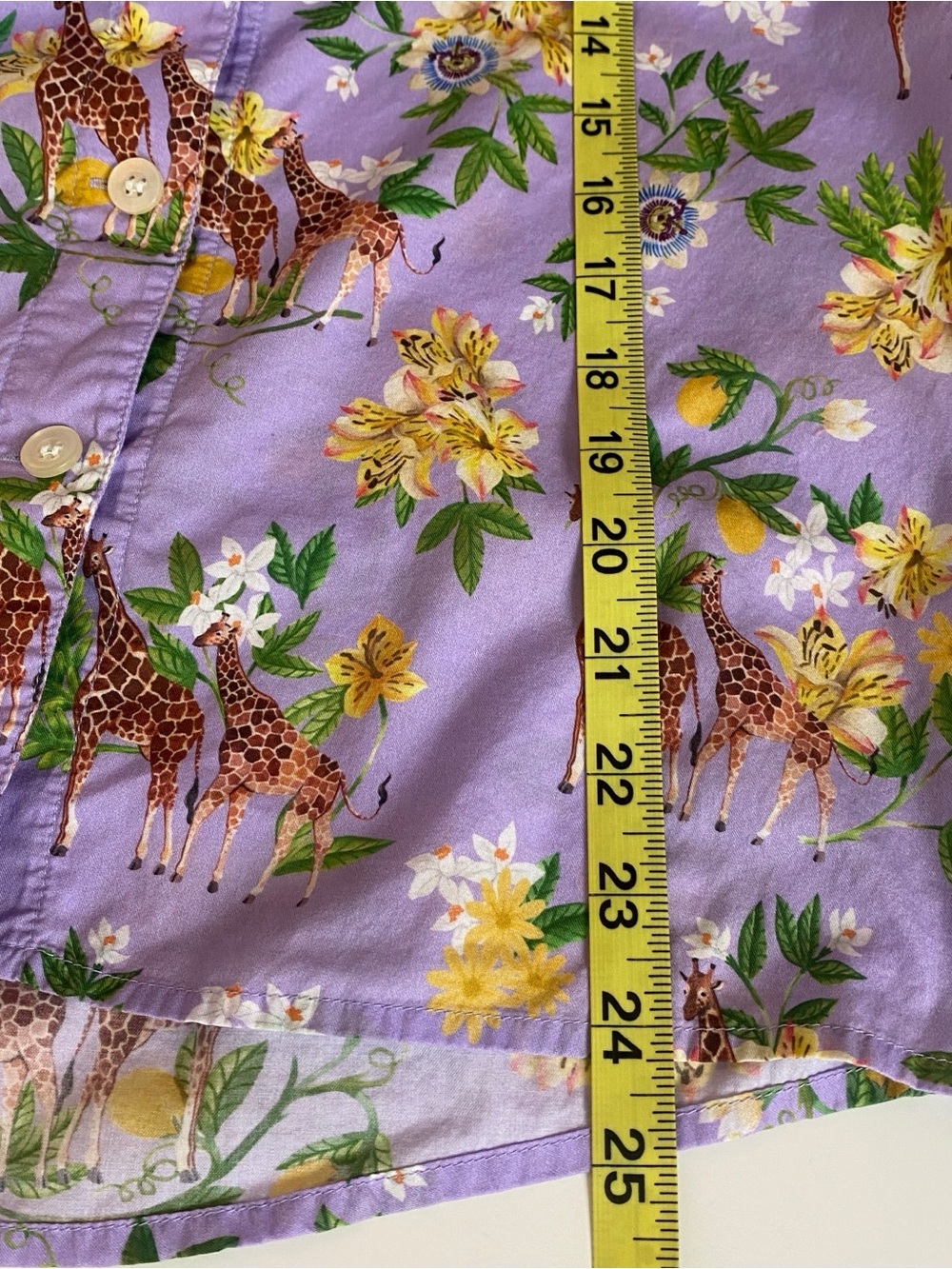 The Cats Pajamas Purple Giraffe Floral Safari Print Top Size S - Picture 5 of 7